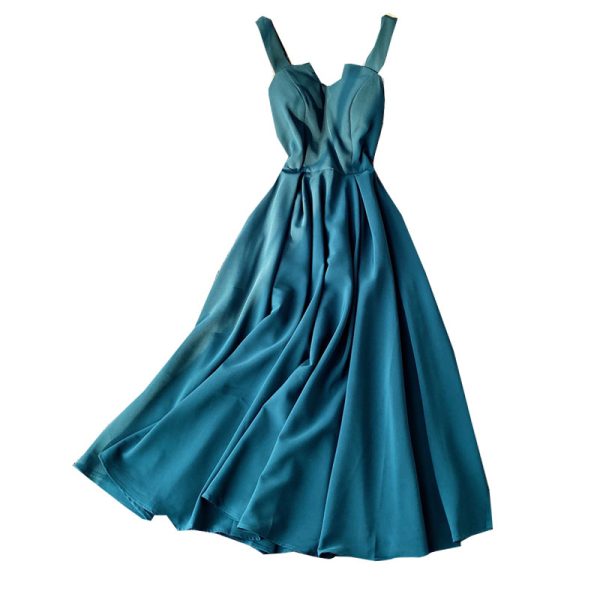 Vintage skirt with shoulder-straps strapless gown with closed show thin waist goddess of the sea beach over-the-knee fei dress - Image 6