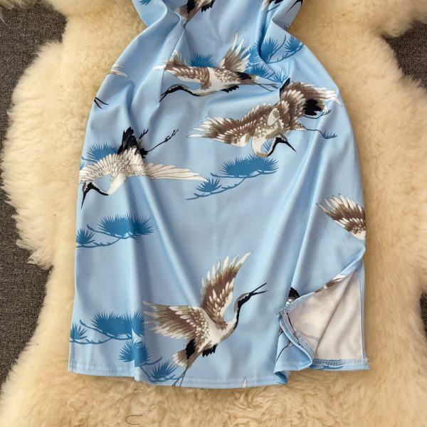 Cheongsam Women's Summer Chinese Style Young Girl's Small Slimming and Short Modified off-Shoulder Dress - Image 4