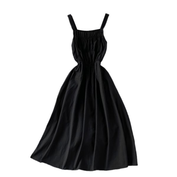 Summer New French Retro Girl's First Love A- line Dress Waist Slimming Gentle Sweet Spaghetti-Strap Dress - Image 6
