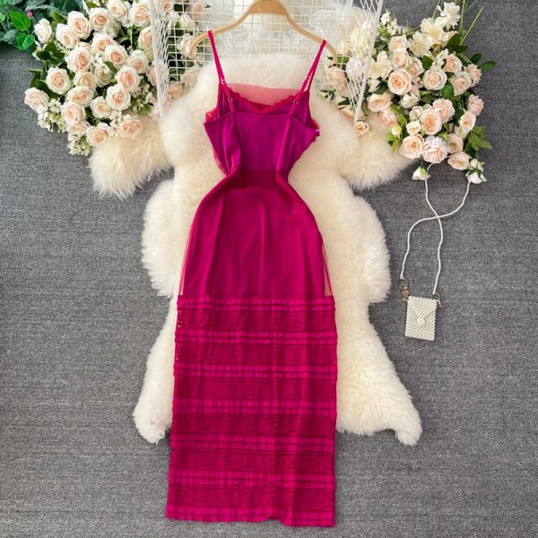 Beach Dress Women's Sanya Seaside Vacation Super Fairy French Strap Dress Summer Socialite Temperament Sheath Long Dress - Image 5