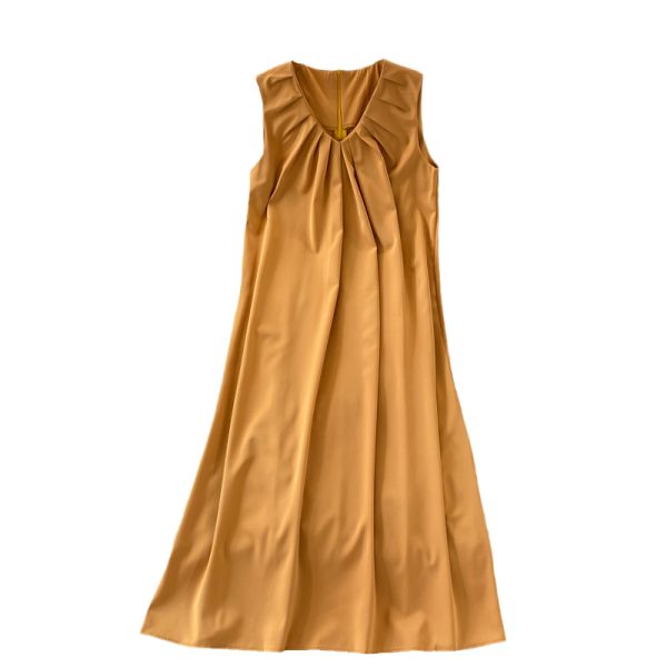 French Style V-neck Pleated Dress Summer New Design Sense Loose High-End Affordable Luxury Elegant Big Hem Long Dress - Image 6