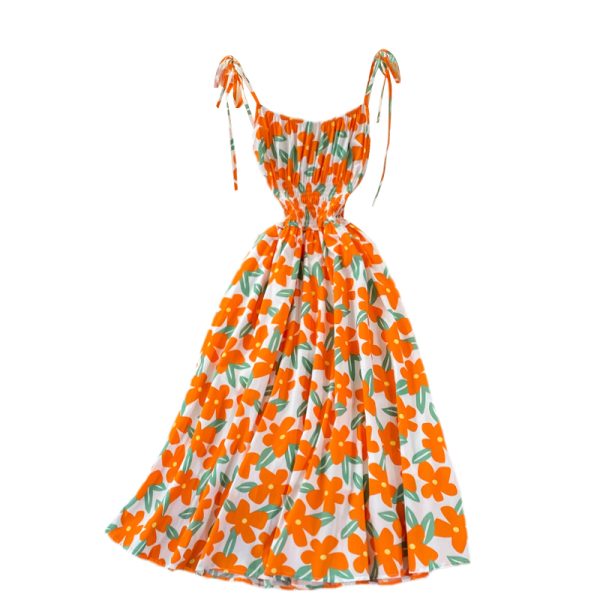 Seaside Holiday Beach Dress Women's Summer New Korean Style French First Love Suspender Dress Mori Style Floral Dress - Image 6